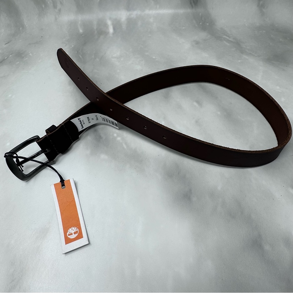 Timberland Boys Medium 26-28 Brown Leather Belt - Picture 3 of 6